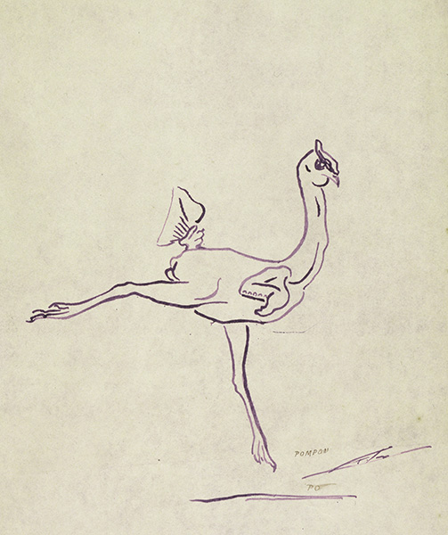 Plucked Chicken Running Around, 1910, ink on paper.