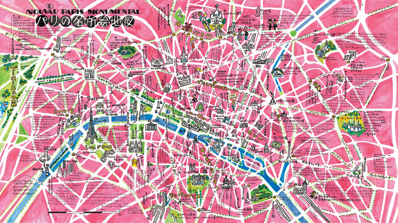 パリの名所絵地図
