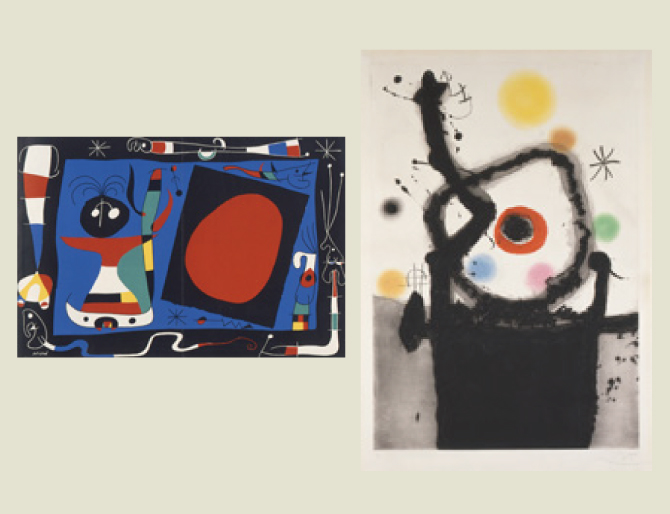Joan MIRÓ, Woman at the Mirror (Color lithograph for Derrière le miroir: Ten Years of Publishing, no. 93), 1956 Joan MIRÓ, The Rebel, 1967